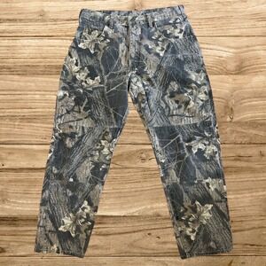 Wrangler Men's Hunting Camo Jeans 36x32 Double Knee Mossy Oak Break Up Y2K